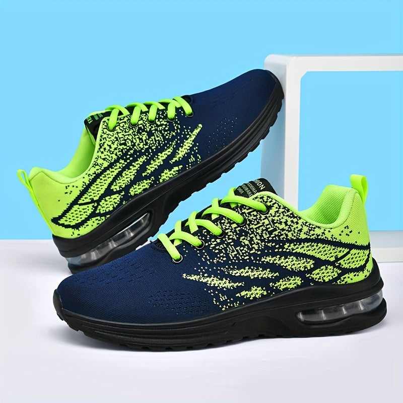 Lace-up Sneakers With Air Cushion, Athletic Shock-absorbing